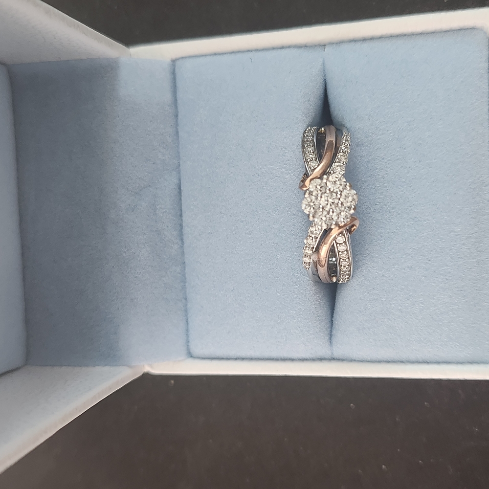 Elegant Silver and Gold Twisted Ring